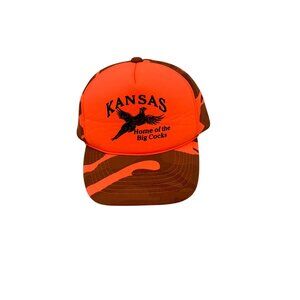 Cobra Kansas Home of the Big Cocks Orange Camo Snapback Trucker Hat Cap Onesize